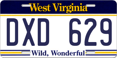 WV license plate DXD629