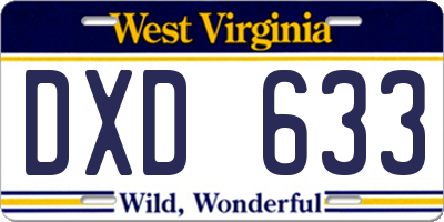 WV license plate DXD633