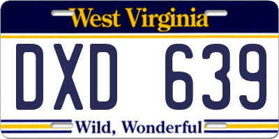 WV license plate DXD639