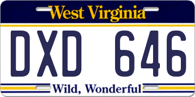 WV license plate DXD646