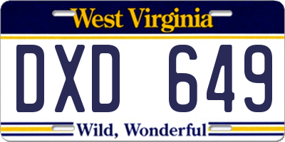 WV license plate DXD649