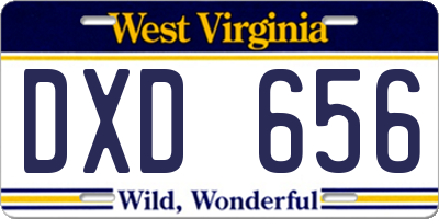 WV license plate DXD656