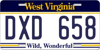 WV license plate DXD658