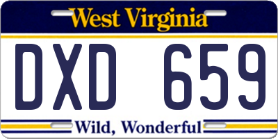WV license plate DXD659