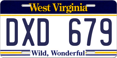 WV license plate DXD679