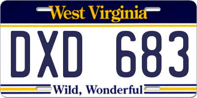 WV license plate DXD683