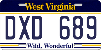 WV license plate DXD689
