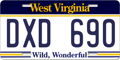 WV license plate DXD690