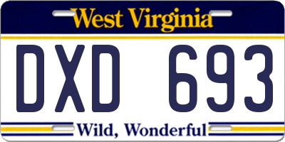 WV license plate DXD693