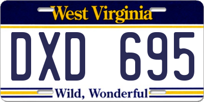 WV license plate DXD695