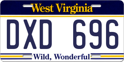 WV license plate DXD696
