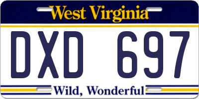 WV license plate DXD697