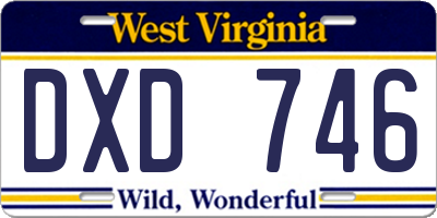 WV license plate DXD746