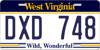 WV license plate DXD748
