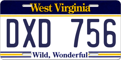 WV license plate DXD756