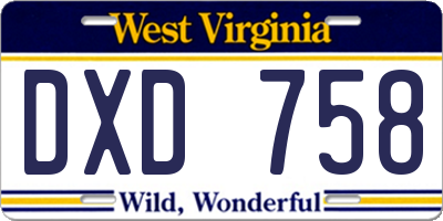 WV license plate DXD758