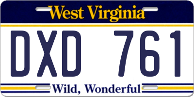 WV license plate DXD761