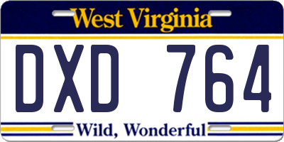 WV license plate DXD764
