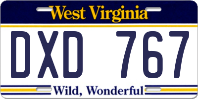 WV license plate DXD767