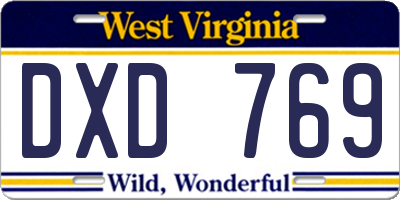 WV license plate DXD769