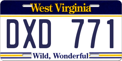 WV license plate DXD771