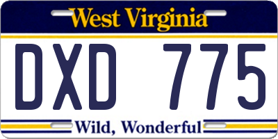 WV license plate DXD775