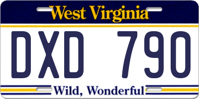 WV license plate DXD790