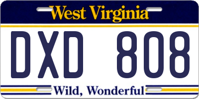 WV license plate DXD808