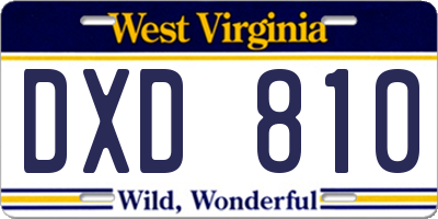 WV license plate DXD810