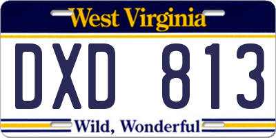WV license plate DXD813