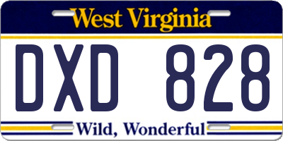 WV license plate DXD828