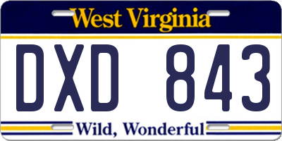 WV license plate DXD843