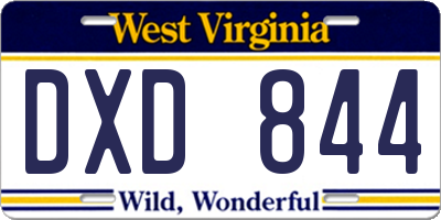 WV license plate DXD844