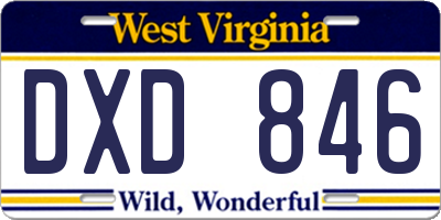 WV license plate DXD846