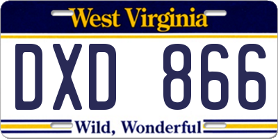 WV license plate DXD866