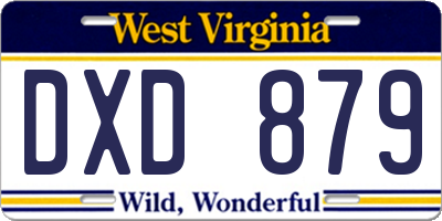 WV license plate DXD879