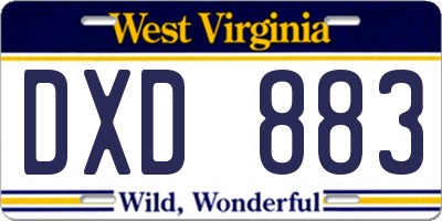 WV license plate DXD883