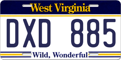 WV license plate DXD885