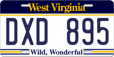 WV license plate DXD895