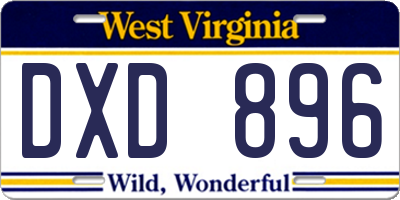 WV license plate DXD896