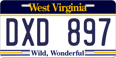 WV license plate DXD897