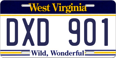 WV license plate DXD901