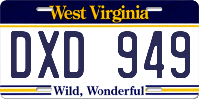 WV license plate DXD949