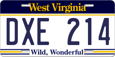 WV license plate DXE214