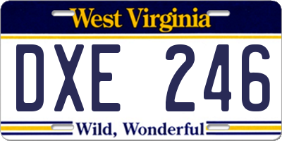 WV license plate DXE246