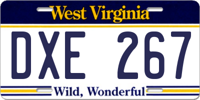WV license plate DXE267