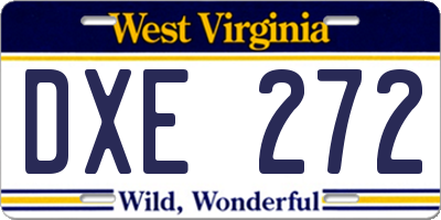 WV license plate DXE272