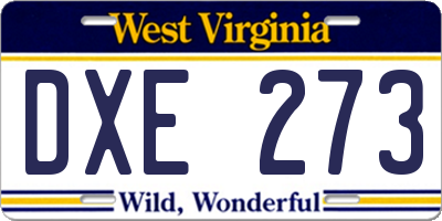 WV license plate DXE273