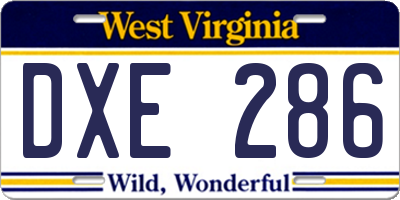 WV license plate DXE286