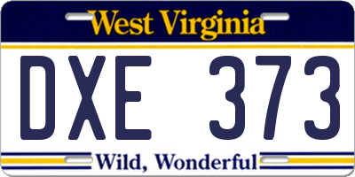 WV license plate DXE373